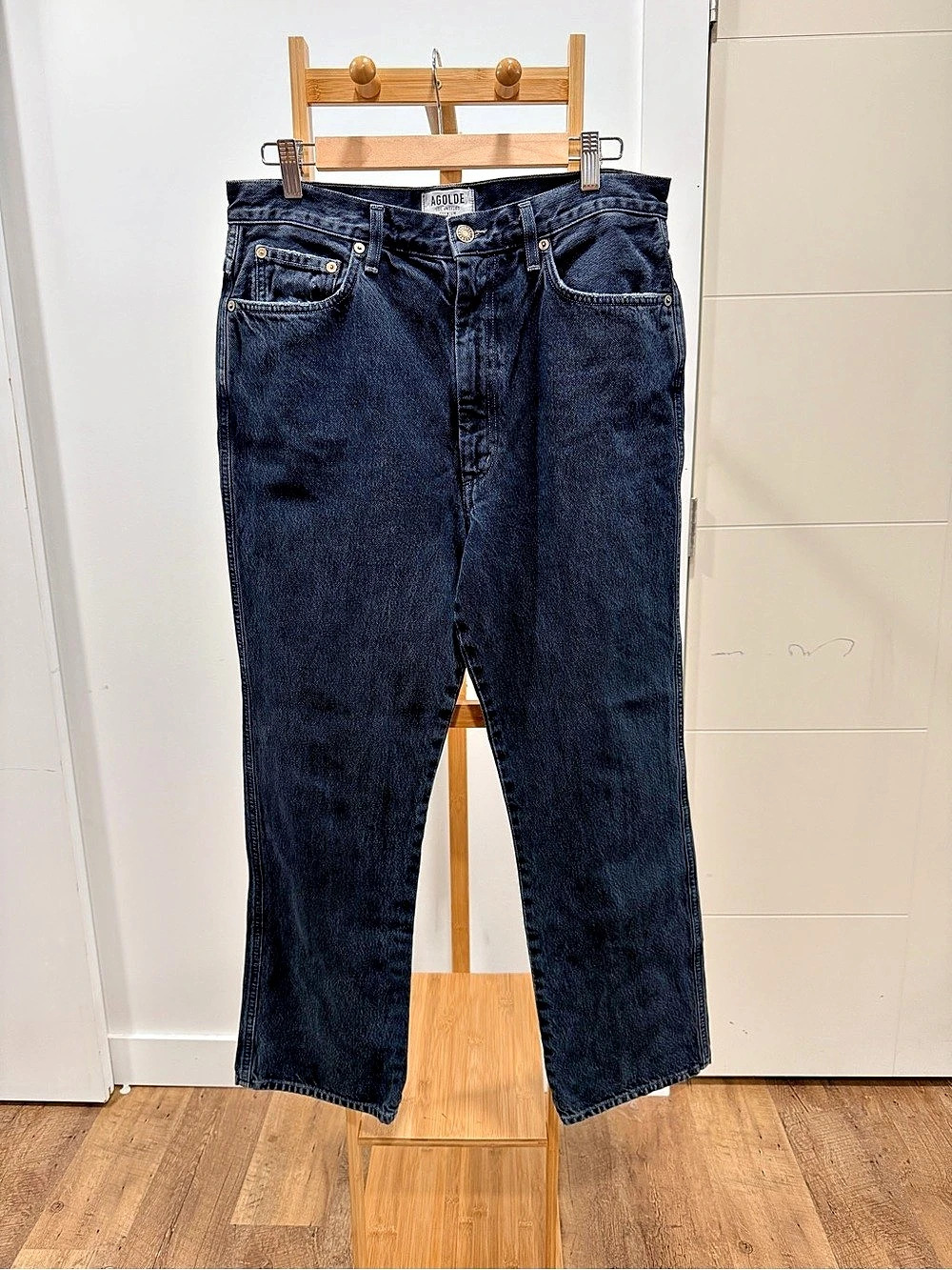 AGOLDE Straight Leg Jeans in Black Waist 32
